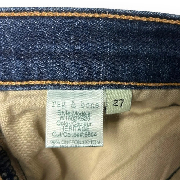 rag & bone Skinny Blue  Jeans in Heritage 27 - Picture 9 of 10
